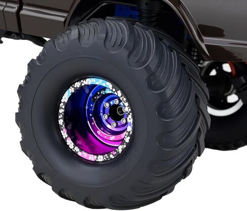 4PCS Aluminum TRX4MT Beadlock Wheels Hubs for TRX-4MT F-150 K10 1/18 Scale Monster Truck,Red in Saudi Arabia