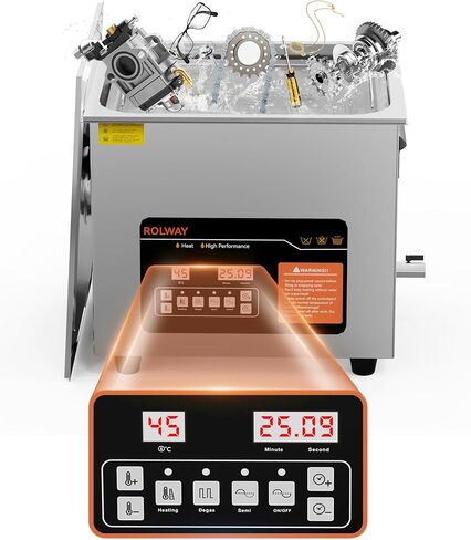 Professional Ultrasonic Cleaner, ROLWAY 40kHz 17L(4.49gal) Jewelry Cleaner with Degas & Gentle Mode, Ultrasonic Jewelry Cleaner with Heater & Timer for 3D Prints, Pipes, Old Tools, Carburetors in Saudi Arabia