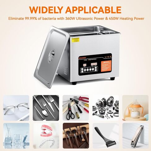 Professional Ultrasonic Cleaner, ROLWAY 40kHz 17L(4.49gal) Jewelry Cleaner with Degas & Gentle Mode, Ultrasonic Jewelry Cleaner with Heater & Timer for 3D Prints, Pipes, Old Tools, Carburetors in Saudi Arabia