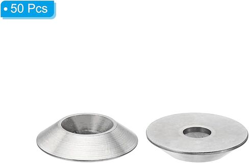 PATIKIL M6 Finish Countersunk Washer, 50pcs 18mm Dia. 3.5mm Tall Solid 304 Stainless Steel CNC Cup Washer Flat Screw Head Gasket for Constructions, Taper in Saudi Arabia
