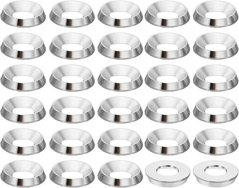 PATIKIL M6 Finish Countersunk Washer, 50pcs 18mm Dia. 3.5mm Tall Solid 304 Stainless Steel CNC Cup Washer Flat Screw Head Gasket for Constructions, Taper in Saudi Arabia