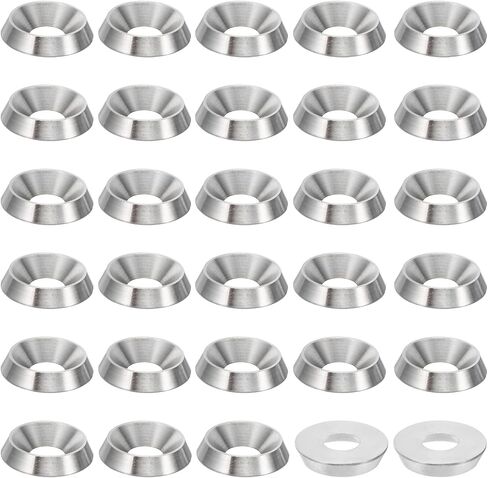 PATIKIL M4 Finish Countersunk Washer, 50pcs 16mm Dia. 3.2mm Tall Solid 304 Stainless Steel CNC Cup Washer Flat Screw Head Gasket for Constructions, Taper in Saudi Arabia