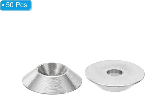 PATIKIL M4 Finish Countersunk Washer, 50pcs 16mm Dia. 3.2mm Tall Solid 304 Stainless Steel CNC Cup Washer Flat Screw Head Gasket for Constructions, Taper in Saudi Arabia