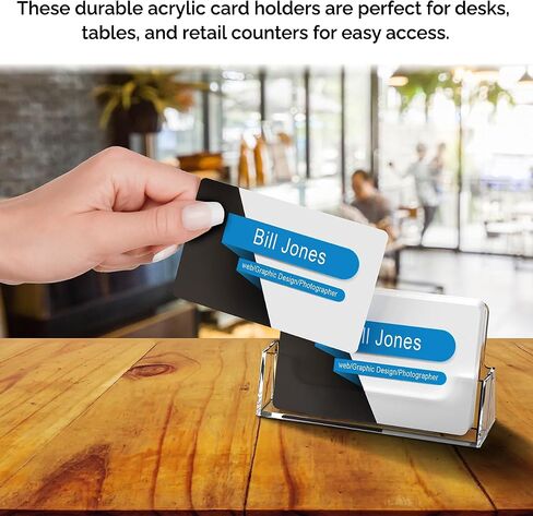 Marketing Holders 6 Pack Business Card Holder Counter Display for 2" x 3.5" Vertical Cards for Booths at Tradeshows and Expos Clear Acrylic in Kuwait