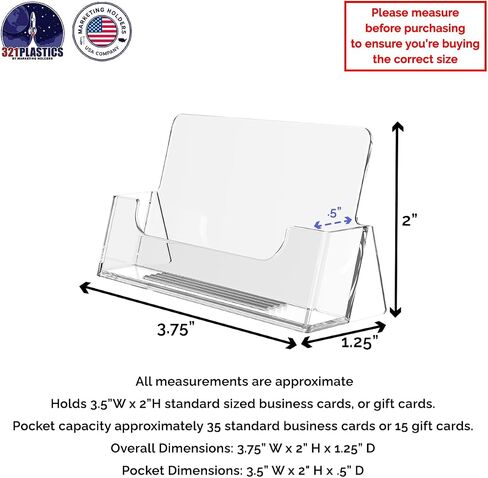 Marketing Holders 6 Pack Business Card Holder Counter Display for 2" x 3.5" Vertical Cards for Booths at Tradeshows and Expos Clear Acrylic in Kuwait