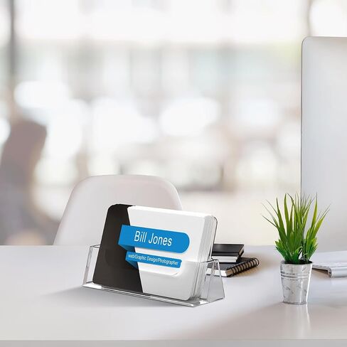 Marketing Holders 6 Pack Business Card Holder Counter Display for 2" x 3.5" Vertical Cards for Booths at Tradeshows and Expos Clear Acrylic in Kuwait