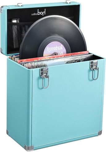 Vinyl Record Storage Box Fits all Standard Records - 33 1/3, 45 and 78 RPM, Holds 45 Albums, Perfect for your Treasured Record Collection 13x6x13 inches in Saudi Arabia