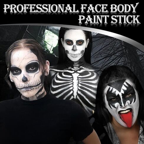Green Face Body Paint Stick for Camo Witch Halloween Makeup, DE’LANCI Cream Blendable Body Painting Sticks, SFX Special Effects Cosplay Costume Clown Stage Party Face Paints For Hunting in Kuwait