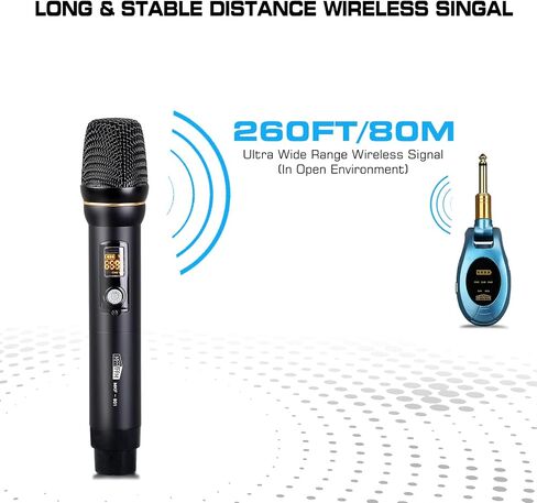 UHF Wireless Microphone System - Dual Handheld Dynamic Microfonos Inalambricos Professional for Home Karaoke, Meetings, Parties in Saudi Arabia
