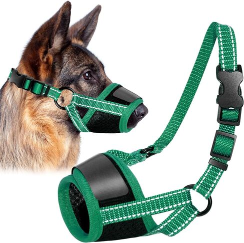Adjustable Dog Muzzle, Anti Biting Barking Chewing Soft Mesh Dog Muzzle, Breathable Dog Muzzle Suit for Small, Medium, Large Dog, Dog Muzzle That Allow Dogs Drinking (Blue, X-Large) in Kuwait