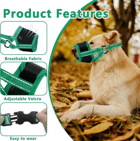 Adjustable Dog Muzzle, Anti Biting Barking Chewing Soft Mesh Dog Muzzle, Breathable Dog Muzzle Suit for Small, Medium, Large Dog, Dog Muzzle That Allow Dogs Drinking (Blue, X-Large) in Kuwait