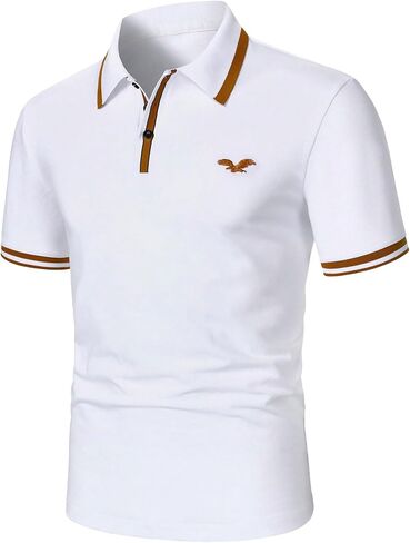 SOLY HUX Men's Casual Golf Shirts Classic Short Sleeve T Shirt Button Collar Work Office Tops in Saudi Arabia