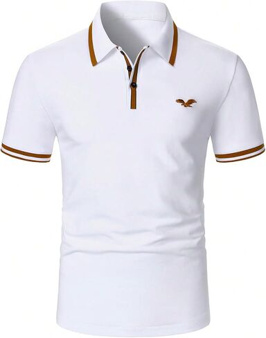 SOLY HUX Men's Casual Golf Shirts Classic Short Sleeve T Shirt Button Collar Work Office Tops in Saudi Arabia
