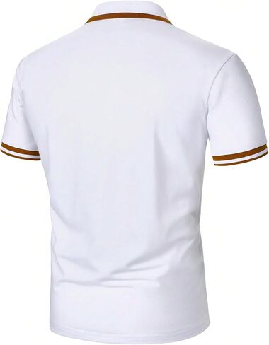 SOLY HUX Men's Casual Golf Shirts Classic Short Sleeve T Shirt Button Collar Work Office Tops in Saudi Arabia