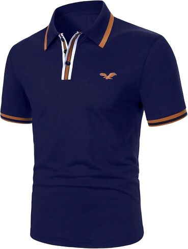 SOLY HUX Men's Casual Golf Shirts Classic Short Sleeve T Shirt Button Collar Work Office Tops in Saudi Arabia
