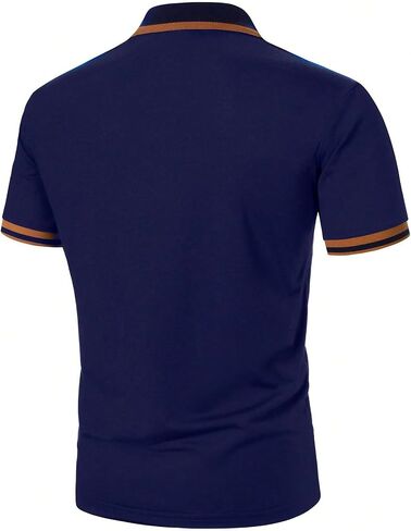 SOLY HUX Men's Casual Golf Shirts Classic Short Sleeve T Shirt Button Collar Work Office Tops in Saudi Arabia