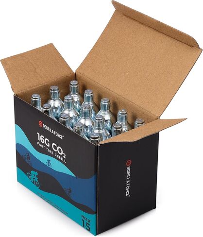 Gorilla Force 16g CO2 Cartridges - Threaded | Jar of 40 | for Bike Tire Inflators in Saudi Arabia