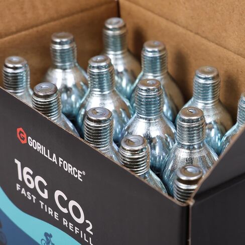Gorilla Force 16g CO2 Cartridges - Threaded | Jar of 40 | for Bike Tire Inflators in Saudi Arabia