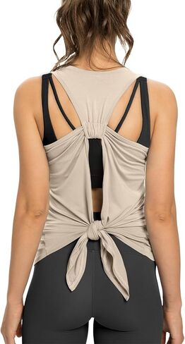 قميص يوغا مفتوح الظهر للتمرين بدون ظهر من Sanutch للنساء in Kuwait