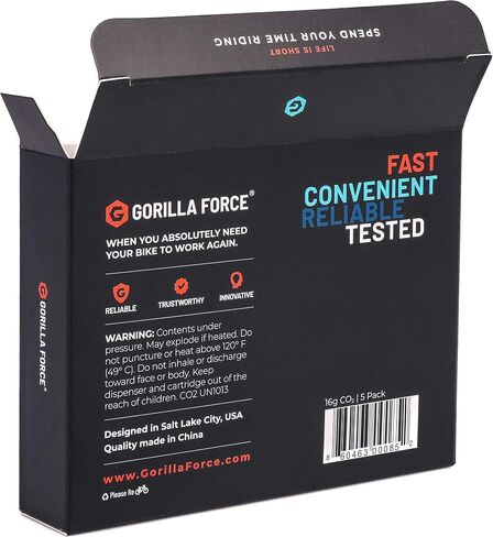 Gorilla Force 16g CO2 Cartridges - Threaded | Jar of 40 | for Bike Tire Inflators in Saudi Arabia