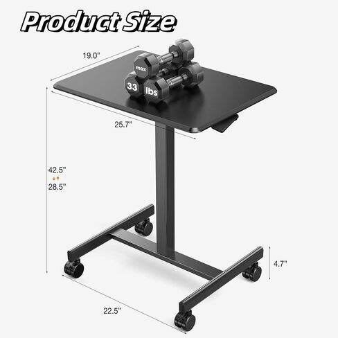 Overbed Bedside Table Adjustable Height, Portable Mobile Standing Laptop Desk for Bed, Hospital Bed Table C Table for Computer Writing Reading Eating Breakfast Cart Stand, White in Saudi Arabia