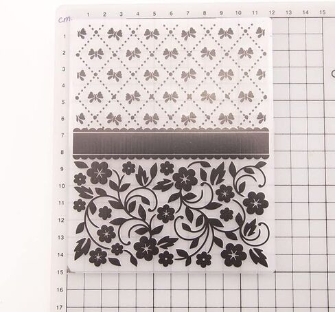 NZJ 3D Texured Star Flower Abstract Wall Brick Plastic Embossing Folders for Card Making Scrapbooking and Other Paper Crafts (3) in Kuwait