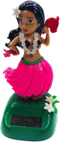 Katutude Solar Dancing Toys Solar Powered Hula Girl Dancer Figures Car Dashboard Ornament Home Office Window Table Decoration - No Batteries Required in Kuwait