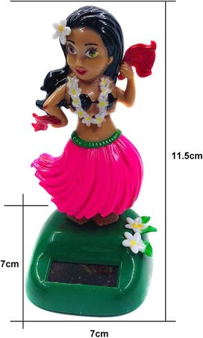 Katutude Solar Dancing Toys Solar Powered Hula Girl Dancer Figures Car Dashboard Ornament Home Office Window Table Decoration - No Batteries Required in Kuwait