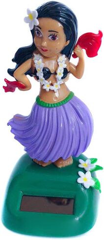 Katutude Solar Dancing Toys Solar Powered Hula Girl Dancer Figures Car Dashboard Ornament Home Office Window Table Decoration - No Batteries Required in Kuwait