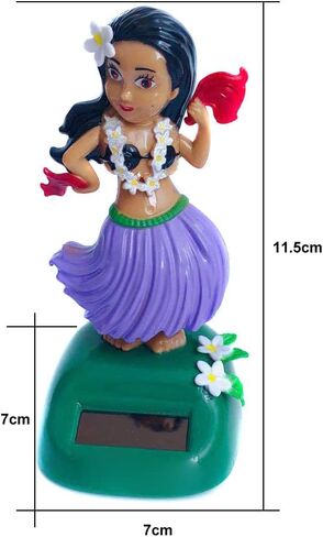 Katutude Solar Dancing Toys Solar Powered Hula Girl Dancer Figures Car Dashboard Ornament Home Office Window Table Decoration - No Batteries Required in Kuwait