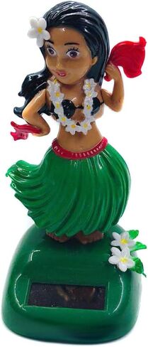 Katutude Solar Dancing Toys Solar Powered Hula Girl Dancer Figures Car Dashboard Ornament Home Office Window Table Decoration - No Batteries Required in Kuwait