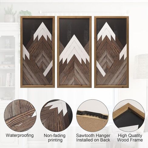 flangairy Aztec Wall Decor 3pcs, Wooed Western Wall Art, Native American Tribal Southwestern Boho Living Room Bedroom Kitchen Bathroom Southwest Farmhouse Modern Rustic Home Decorations in Kuwait