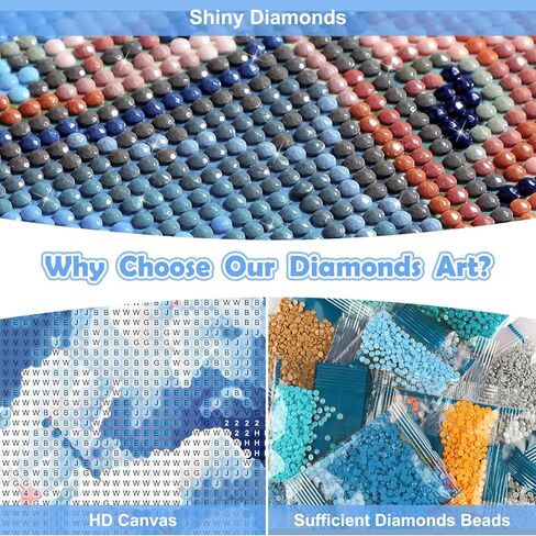 NEWENMO Bird Diamonds Painting Kits for Adults Beginner, DIY 5D Floral Diamond Art Paint with Round Diamonds, Full Drill Gem Art Lavender Diamonds Art Painting for Home Wall Decor 12x12 Inch in Kuwait