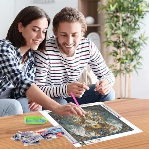 NEWENMO Bird Diamonds Painting Kits for Adults Beginner, DIY 5D Floral Diamond Art Paint with Round Diamonds, Full Drill Gem Art Lavender Diamonds Art Painting for Home Wall Decor 12x12 Inch in Kuwait