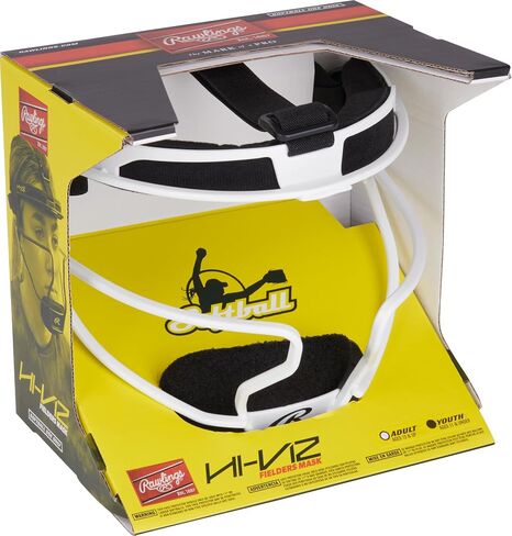 Rawlings HI-VIZ Ultra Softball Fielder's MASK | Black/White | Adult & Youth Sizes in Saudi Arabia