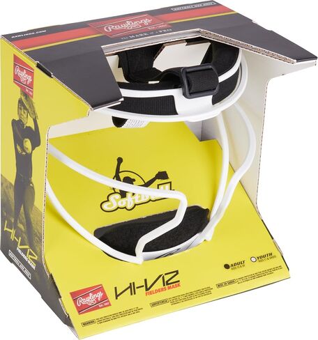 Rawlings HI-VIZ Ultra Softball Fielder's MASK | Black/White | Adult & Youth Sizes in Saudi Arabia