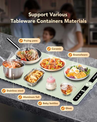 Warming Mat for Food,Electric Warming Tray with 9 Level Adjustable Temperature & 6 Hours Timer,Foldable Portable Food Warming Mat,Food Warmers for Parties,Buffet,Gatherings,Daily Use.Blue in Saudi Arabia