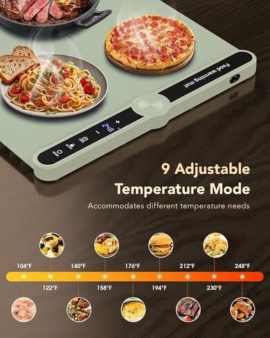 Warming Mat for Food,Electric Warming Tray with 9 Level Adjustable Temperature & 6 Hours Timer,Foldable Portable Food Warming Mat,Food Warmers for Parties,Buffet,Gatherings,Daily Use.Blue in Saudi Arabia