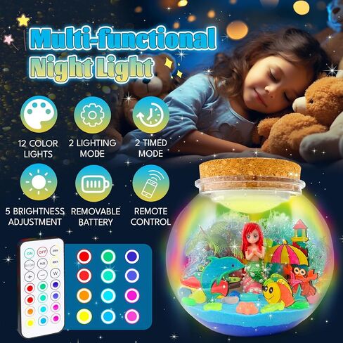 Dinosaur Terrarium Kit for Kids - Arts & Crafts Activities Sets With Glow in The Dark Painting - DIY Dinosaur Toys Birthday Gifts for Boys Age 5, 6, 7, 8, 9, 10, 11 & 12 Year Old(Dinosaur Terrarium) in Saudi Arabia