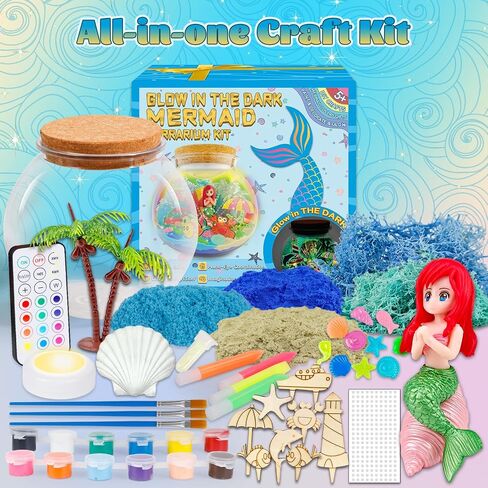 Dinosaur Terrarium Kit for Kids - Arts & Crafts Activities Sets With Glow in The Dark Painting - DIY Dinosaur Toys Birthday Gifts for Boys Age 5, 6, 7, 8, 9, 10, 11 & 12 Year Old(Dinosaur Terrarium) in Saudi Arabia
