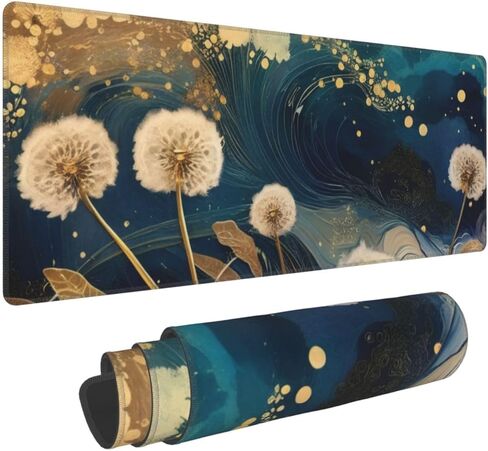 لوحة الماوس للألعاب ، قاعدة كبيرة من القاعدة المطاطية غير المنقولة ، حصيرة الماوس لوحة المفاتيح ، وسادة مكتب مع حواف مخيط ، 31.5x11.8inch ، زهرة الطيور الفنية in Kuwait