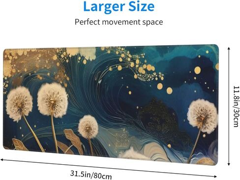 لوحة الماوس للألعاب ، قاعدة كبيرة من القاعدة المطاطية غير المنقولة ، حصيرة الماوس لوحة المفاتيح ، وسادة مكتب مع حواف مخيط ، 31.5x11.8inch ، زهرة الطيور الفنية in Kuwait