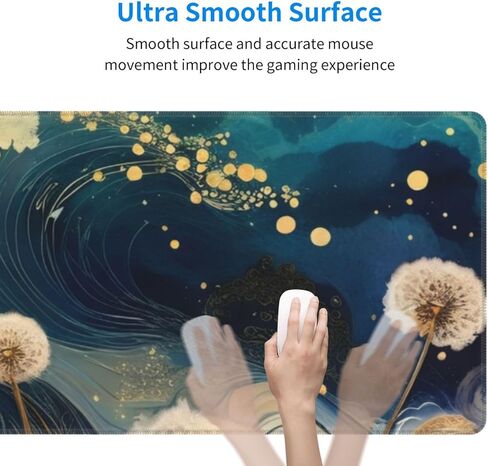 لوحة الماوس للألعاب ، قاعدة كبيرة من القاعدة المطاطية غير المنقولة ، حصيرة الماوس لوحة المفاتيح ، وسادة مكتب مع حواف مخيط ، 31.5x11.8inch ، زهرة الطيور الفنية in Kuwait