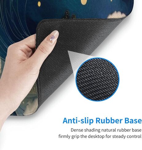 لوحة الماوس للألعاب ، قاعدة كبيرة من القاعدة المطاطية غير المنقولة ، حصيرة الماوس لوحة المفاتيح ، وسادة مكتب مع حواف مخيط ، 31.5x11.8inch ، زهرة الطيور الفنية in Kuwait