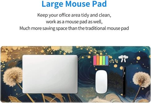 لوحة الماوس للألعاب ، قاعدة كبيرة من القاعدة المطاطية غير المنقولة ، حصيرة الماوس لوحة المفاتيح ، وسادة مكتب مع حواف مخيط ، 31.5x11.8inch ، زهرة الطيور الفنية in Kuwait