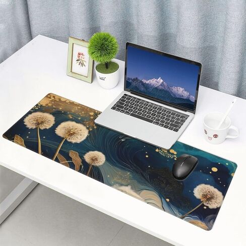 لوحة الماوس للألعاب ، قاعدة كبيرة من القاعدة المطاطية غير المنقولة ، حصيرة الماوس لوحة المفاتيح ، وسادة مكتب مع حواف مخيط ، 31.5x11.8inch ، زهرة الطيور الفنية in Kuwait