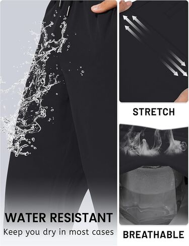 TACVASEN Mens Casual Pants Lightweight Quick Dry Stretch Water Resistant Joggers with Pockets Hiking Athletic Workout in Kuwait