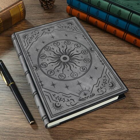 Diary with Built-in Password Lock – Soft Leather Journal for Men & Women, Personal Planner Organizer, Embossed Zodiac Horoscope, 220 Pages, 180° Lay-Flat Design, 100gsm Paper (5.9" x 8.5"), Teal in Kuwait
