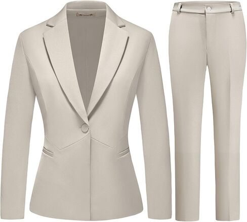 MODFUL Women's 2 Piece Business Suit Pant Set Slim Fit One Button Blazer Jacket Lady Work Suit for Office in Kuwait