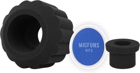 NF2 Microphone Windscreen Pop Filter,Side Cutout 45-60-mm Suspended Microphones SM7B, Sound Absorbing Foam Reducing Noise and Reflections (Black) in Saudi Arabia